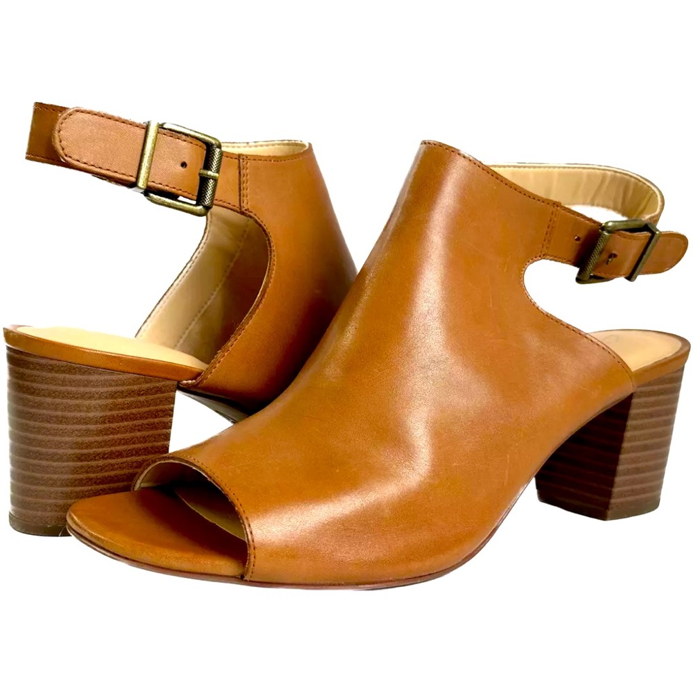 Clarks Women's Deloria Gia
Heeled Sandal, Tan Leather,  8.5